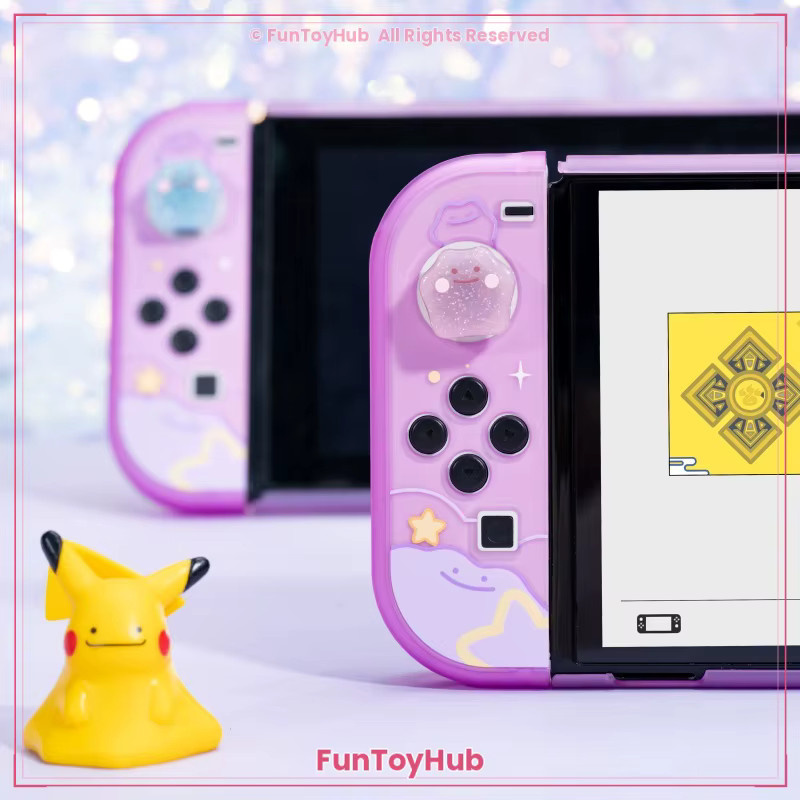Bandai Ditto Silikon-Schutzhülle für Nintendo Switch 2 in Schwarz und Lila, kratzfest und stoßfest mit Ständerhalterung - Bild 2