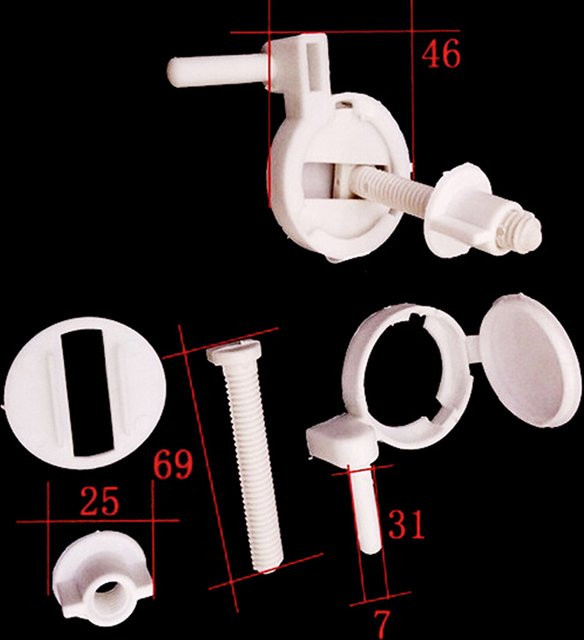 2er-Set Toilettensitzschrauben aus weißem Nylon als Befestigungsset für Scharniere und Reparaturen - Bild 1
