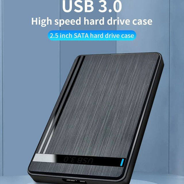 TISHRIC Externes 2,5 Zoll SSD Festplattengehäuse mit SATA zu USB-C Anschluss, Schwarz - Bild 1
