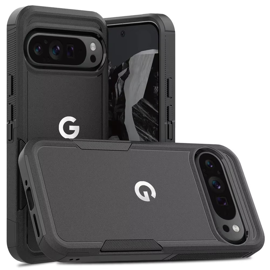 OTT Panzer Handyhülle in Schwarz für Google Pixel 10 Pro XL, 9 Pro, 8 und 7a – Robuste 2-in-1 Militärqualität Anti-Sturz Schutzhülle - Bild 1