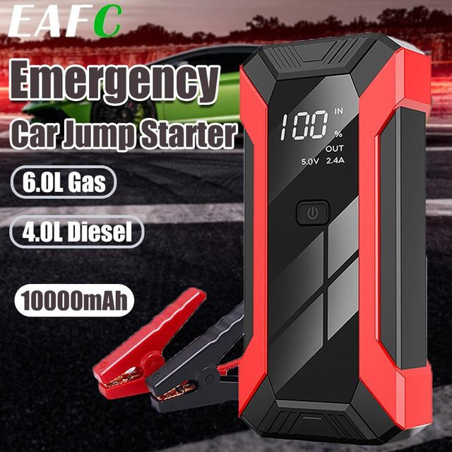 EAFC Tragbare Auto-Starthilfe Powerbank in Rot, 12V Notstrom-Booster für Benzinmotoren bis 6,0L und Dieselmotoren bis 4,0L - Bild 1