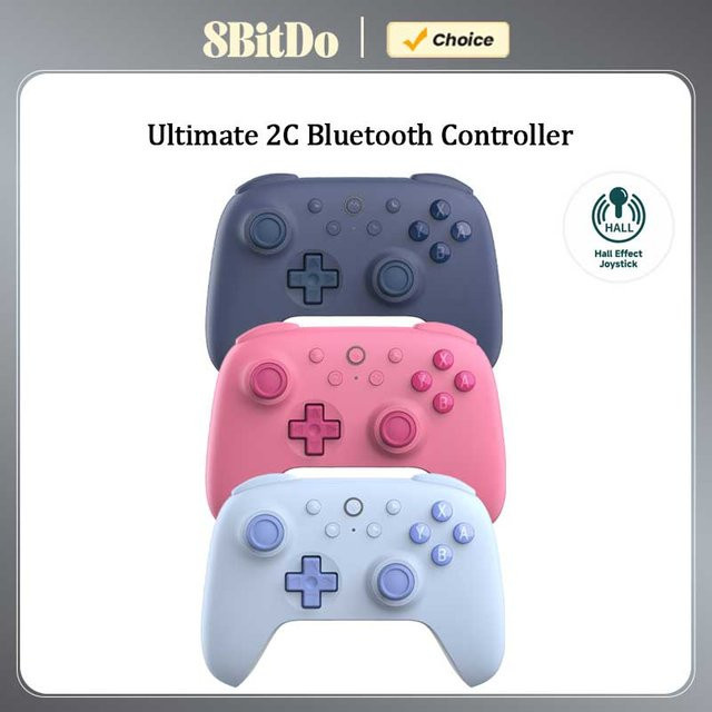 8BitDo Ultimate 2C Bluetooth-Controller kabelloses Gamepad mit Hall-Effekt in Blau für Nintendo Switch und Switch OLED - Bild 1
