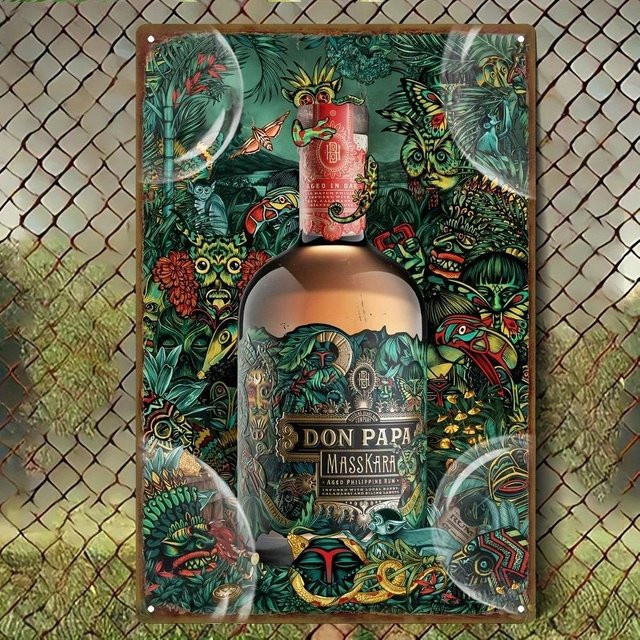 Vintage Metall Blechschild Don Papa Rum Tropisches Bar Poster, B/H: 20 x 30 cm, bunt - Bild 1
