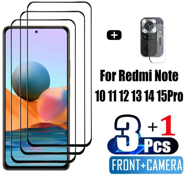 Xiaomi Displayschutzfolie aus gehärtetem Glas, transparent, passend für Xiaomi 15 14 13 12 11 10 5G sowie Note 12S 11S 10S - Bild 1