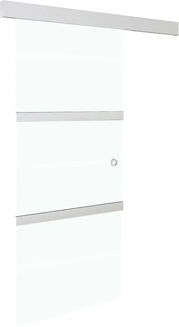 vidaXL Schiebetür aus ESG-Glas und Aluminium in Silber und Transparent, B/H: 76 x 205 cm - Bild 1