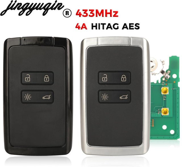 Jingyuqin Smart Remote Autoschlüssel mit 433MHz und 4A Chip für Renault Megane IV, Espace 5, Scenic, Captur, Koleos und Talisman - Bild 1