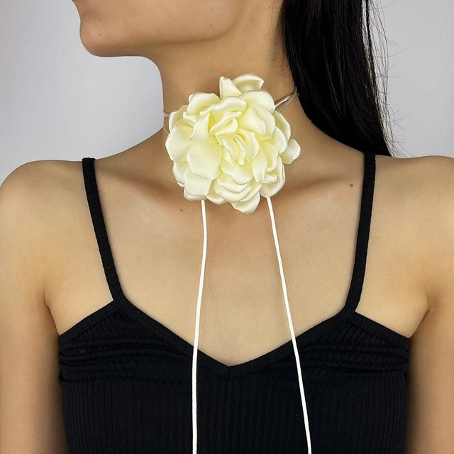 Halskette Satin-Rosen, 10 cm, Damen - Bild 1