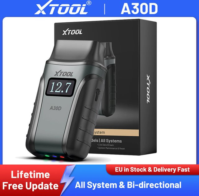 XTOOL Anyscan A30D OBD2 Scanner Bluetooth Auto-Diagnosegerät in Schwarz mit CAN FD und FCA Autoauth für alle Systeme und 19 Reset-Funktionen - Bild 1