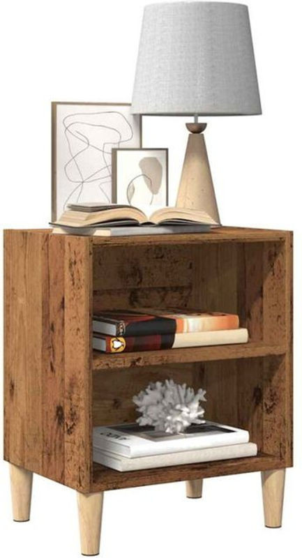 Vidaxl Set aus 2 Nachttischen in Altholz-Optik, Braun, Landhausstil, B/T/H: 40 x 30 x 50 cm - Bild 1