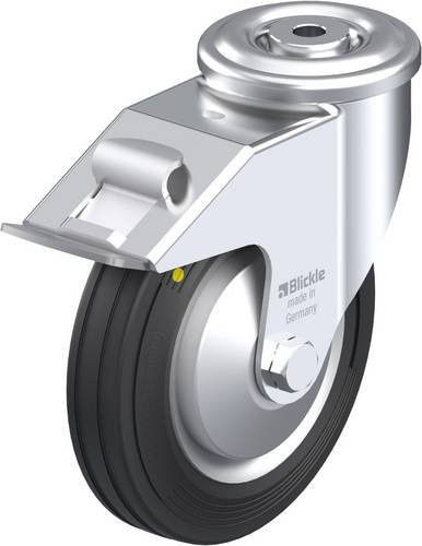 Blickle Lenkrolle LER-VE 160R-FI-EL-FA mit Feststeller in Schwarz und Silber, Rad-Durchmesser: 16 cm, Tragfähigkeit: 135 kg - Bild 1