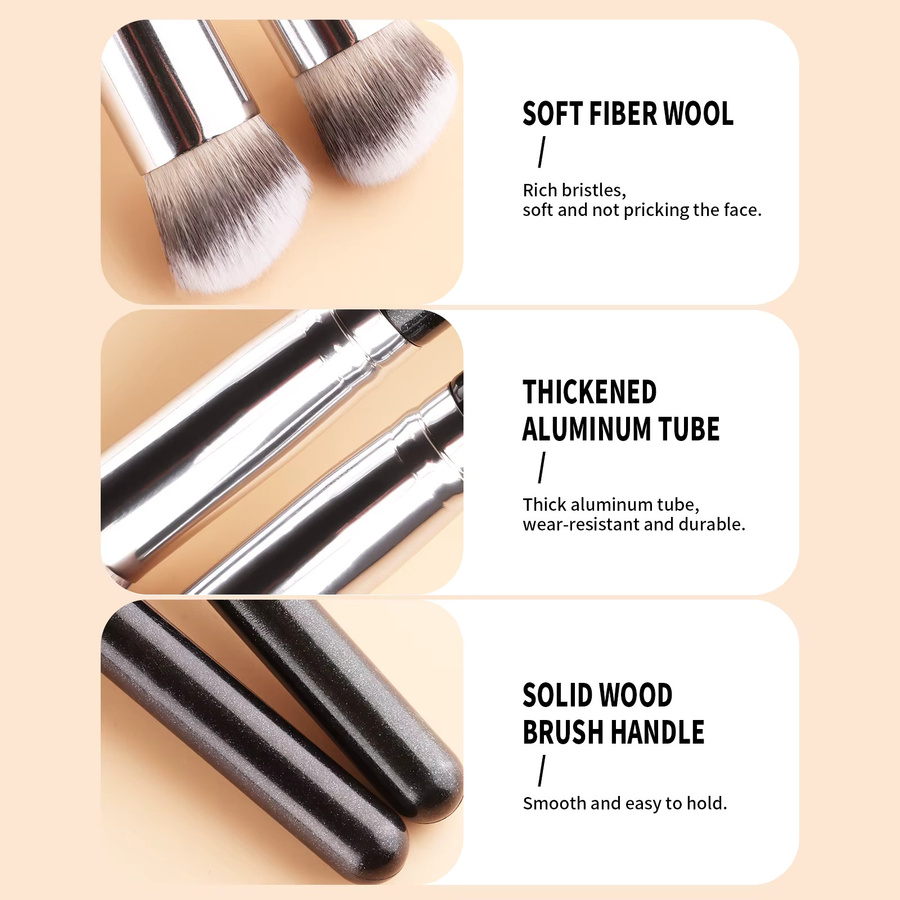 Ronshadow Schrägpinsel für Concealer und Foundation, Holzgriff - Bild 3