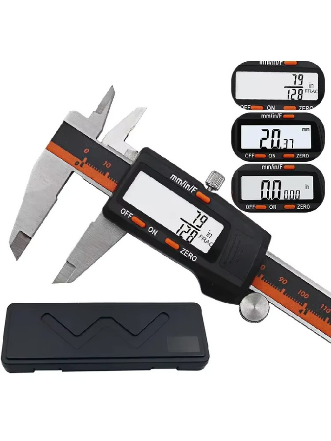 TTAKA7 Hochpräzises Digital-Schiebemesser aus Edelstahl mit LCD-Anzeige und Fraktional- sowie Zollanzeige, 150 mm - Bild 4