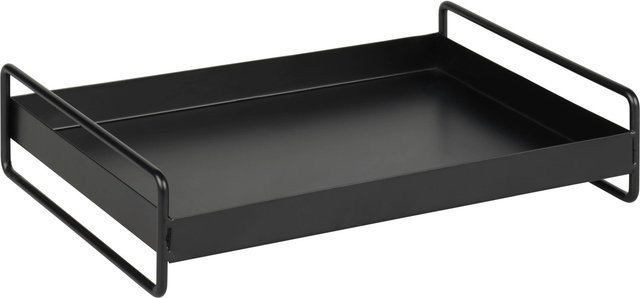 Mömax Dekotablett Leona Schwarz aus Metall, Rechteckig, B: 20,0 cm, T: 20,0 cm, H: 1,0 cm - Bild 1