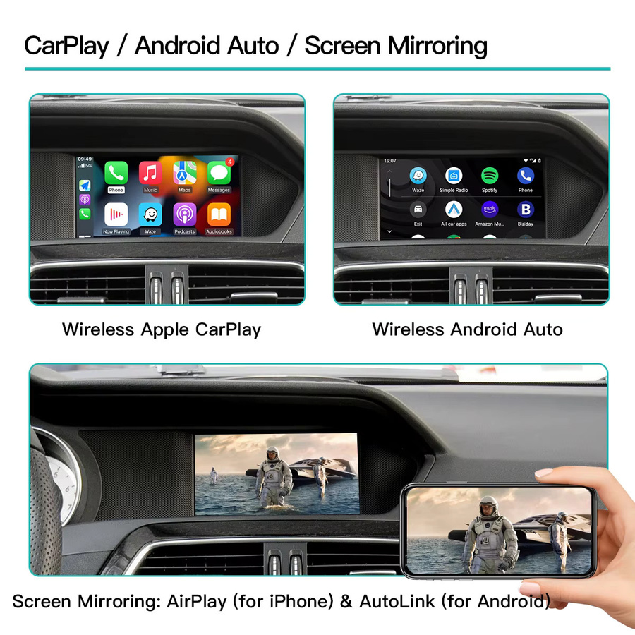 AUTOABC Drahtloses CarPlay und Android Modul für Mercedes Benz NTG 4.5 (A B C E CLA GLA GLK ML CLS W204 X204 W246 W176 C117) mit Wi-Fi Navigation - Bild 3