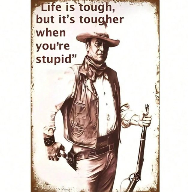 Wanddekoration CIFBUY Life Is Tougher When You Are Stupid – Wetterfestes Aluminium-Schild für Indoor und Outdoor - Bild 1