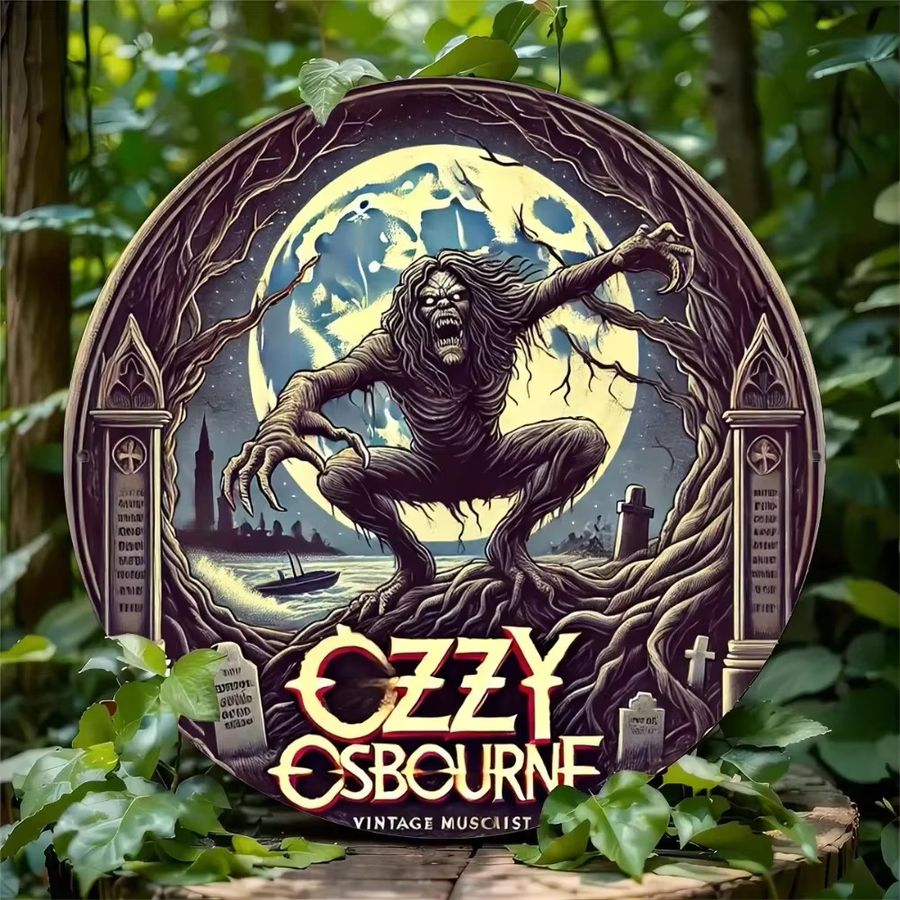 Ozzy Osbourne Vintage Metallschild von Potdemiel zur Wanddekoration, B/B/H: 20,3 x 20,3 x 0,1 cm - Bild 5