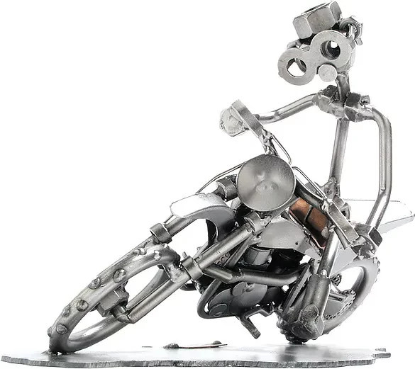 Schraubenmännchen Motocross Motorradfahrer aus Metall in Silber von Hinz & Kunst - Bild 1