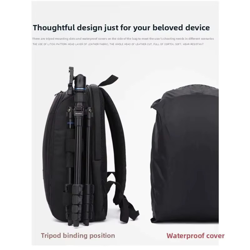 JINNUOLANG Schulterkameratasche Rucksack für Canon, Nikon und Sony spiegellose Kameras in Schwarz oder Grün - Bild 3