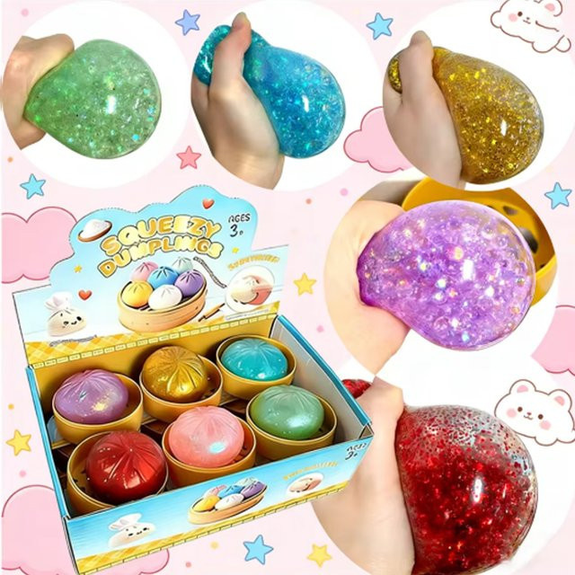 Bandai Glitzer-Dumpling Squishy, Sensorisches Quetschspielzeug, ab 3 Jahre - Bild 1