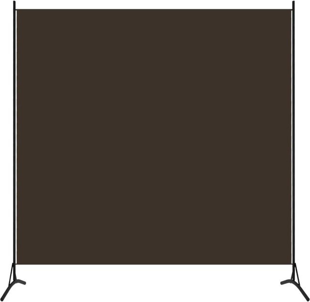 vidaXL Paravent aus Stoff und Eisen in Braun, H 175 cm x B 180 cm - Bild 1
