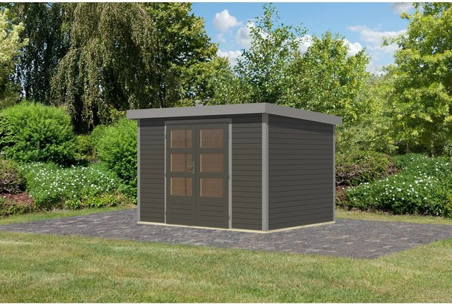 Karibu Gartenhaus Diego 4 B in Terragrau und Graualuminium, B/T/H: 298 x 209 x 213 cm - Bild 1