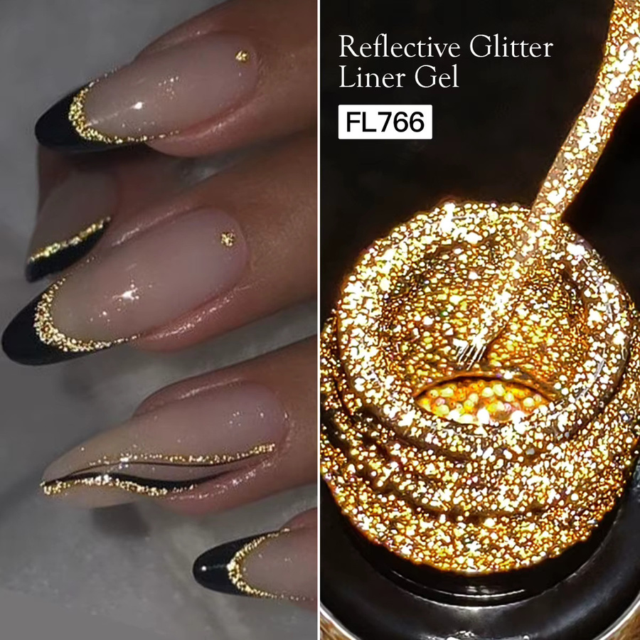 Four Lily Glitter Liner Gel Nagellack, Gold, Unisex - Bild 3