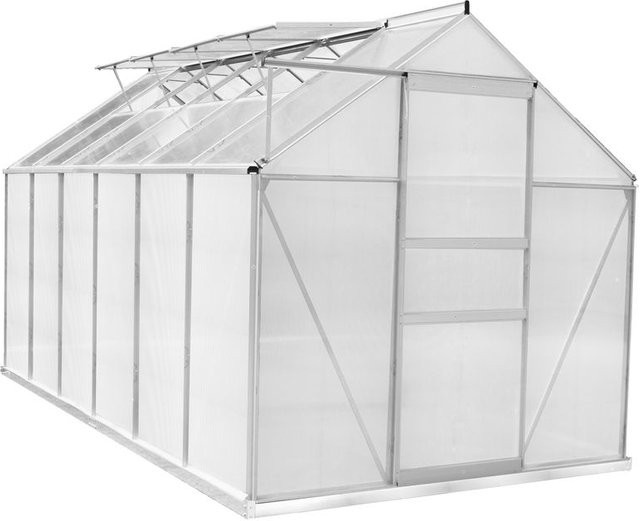 Alu-Gewächshaus inklusive Fundament, B/T/H: 374 x 190 x 184 cm - Bild 1