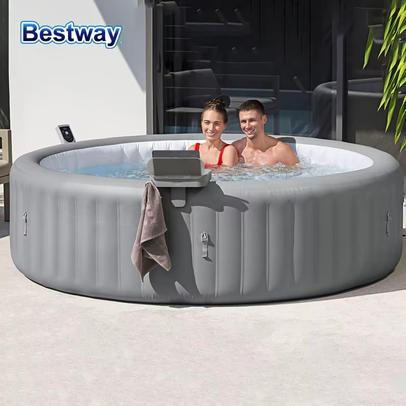 Bestway 60337 Sommer-Schwimmbad-Spa-Tischplatte als tragbarer Getränkehalter in Grau, B/T/H: 33,7 x 30,2 x 18,5 cm - Bild 3