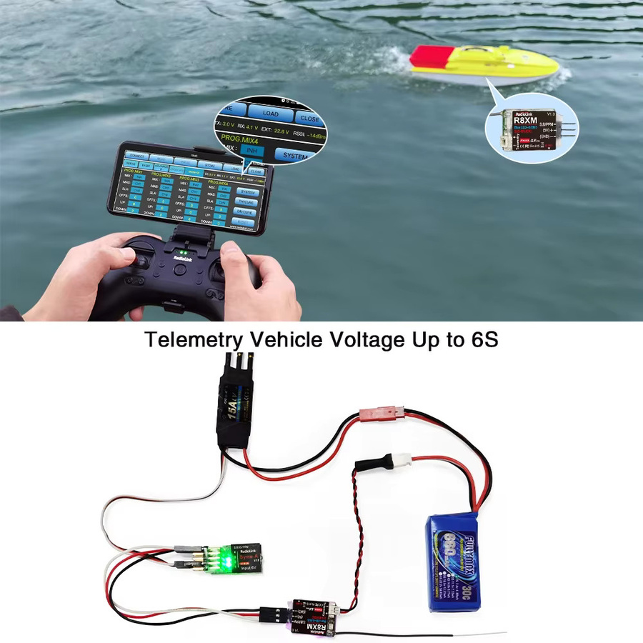 Radiolink R8XM 8CH Mini-Empfänger, 2,4 G, mit integrierter Telemetrie - Bild 2