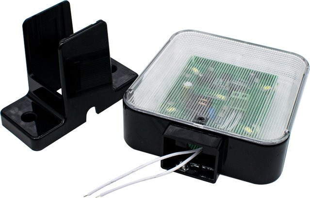 Scimagic-RC Wandmontierte LED Notfall-Blitzleuchte in Schwarz mit transparentem Gehäuse und omnidirektionaler Signalfunktion - Bild 1