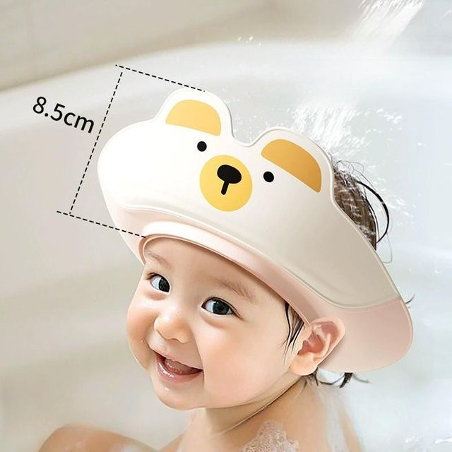 Binchi Outdoor Product Wasserdichte Baby-Duschhaube mit Dinosaurier-Design und Gehörschutz in Rosa - Bild 1