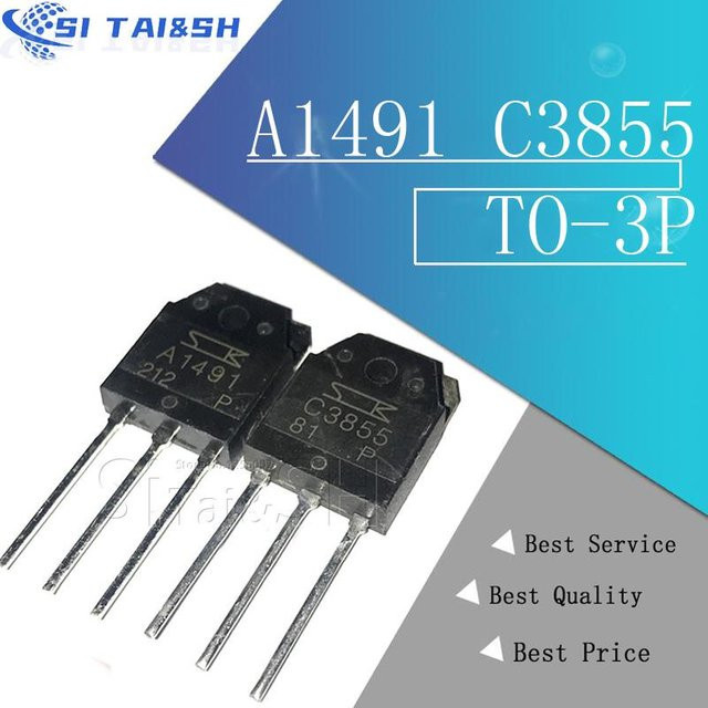 Si Tai&SH Integrierte Schaltung PNP TO-3P a1491 c3855 Schwarz 200V 10A 2 Stück - Bild 1