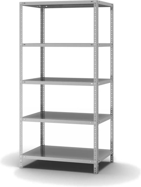 PROREGAL Edelstahlregal mit Schraubsystem, Silber, 5 Ebenen, H x B x T: 200 x 100 x 60 cm - Bild 1