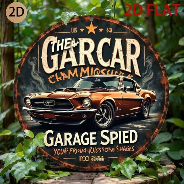 CIFBUY Vintage 1969 DDS Garage Metallschild Rund, Multicolour Wanddekoration für Männerhöhle und Bar, Durchmesser: 20,32 cm - Bild 1