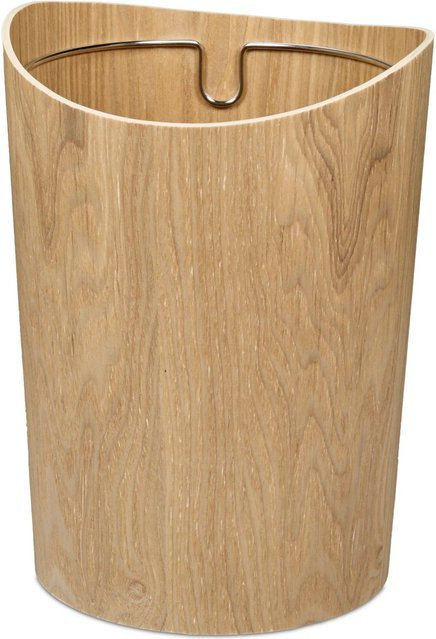 Relaxdays Papierkorb aus Sperrholz Esche mit Metallring, Breite: 30 cm, Tiefe: 23 cm - Bild 1