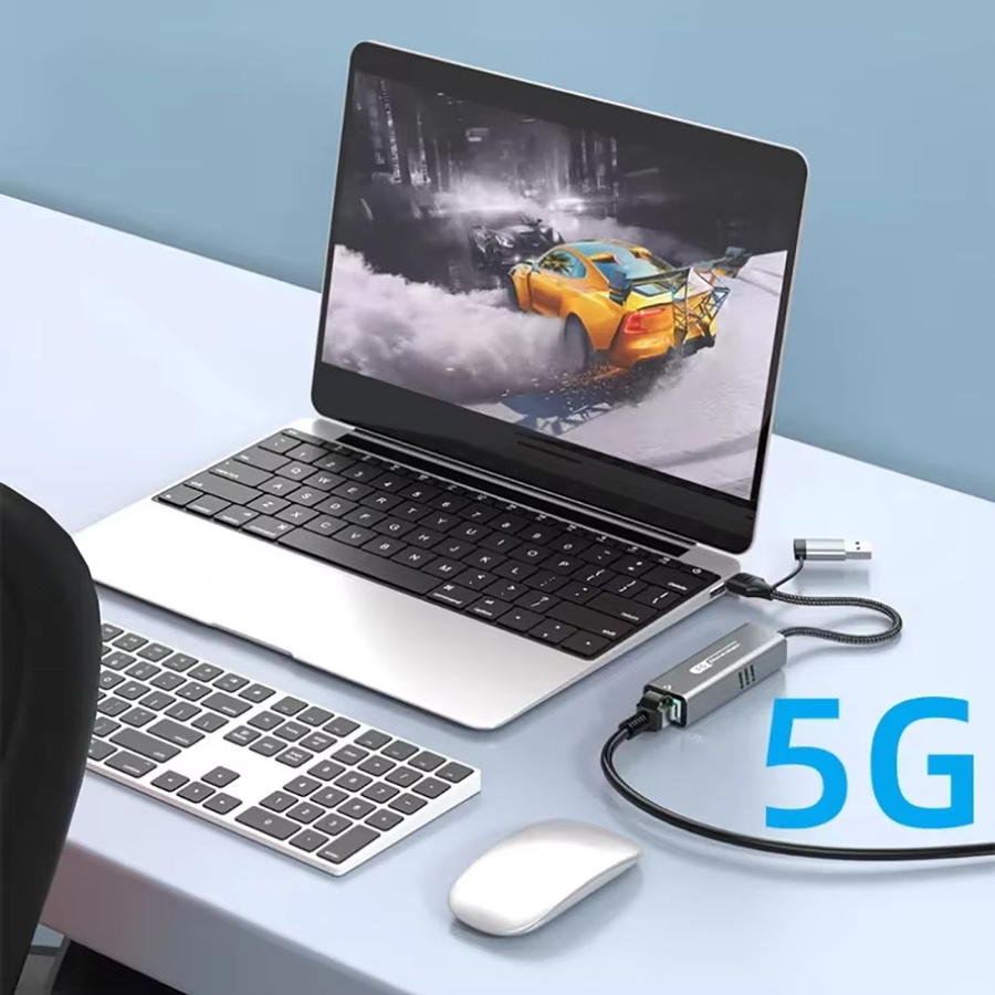 Kebidumei USB-C Ethernet-Adapter mit 5 Gbit/s LAN-Netzwerkkarte für PC und Laptop - Bild 4
