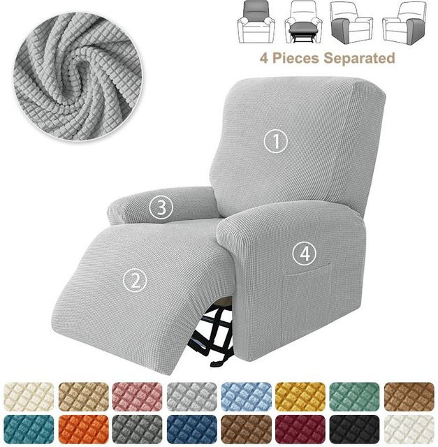 Bestbags 4-teiliger Sesselbezug aus Jacquard-Stretch-Material für 1-Sitzer, rutschfest und waschbar - Bild 1