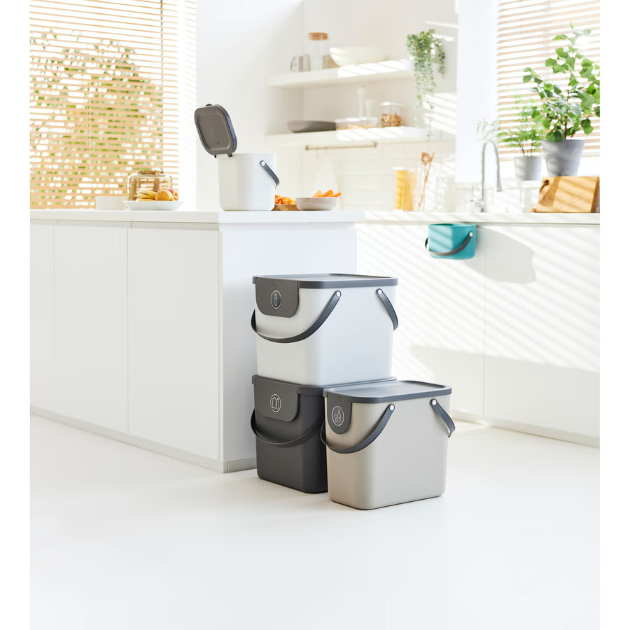 Rotho Müllsystem Albula Recycling Mülleimer Cappuccino Beige B/H/T: 23,5 x 40 x 34 cm - Bild 2