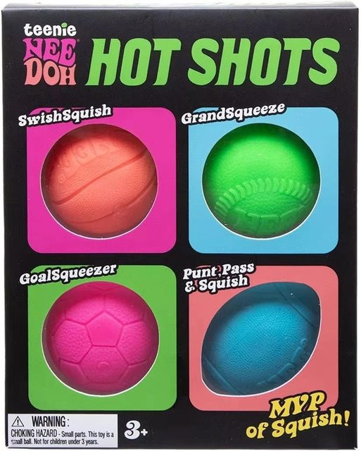 Schylling Needoh Hot Shots Teenie Stressball, Fidget Spielzeug, Black - Bild 1
