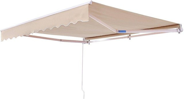 Manuell einziehbare Terrassenmarkise von Buying Solutions, MB in Beige, wasserabweisendes Polyester, B x H: 396,24 x 243,84 cm - Bild 1