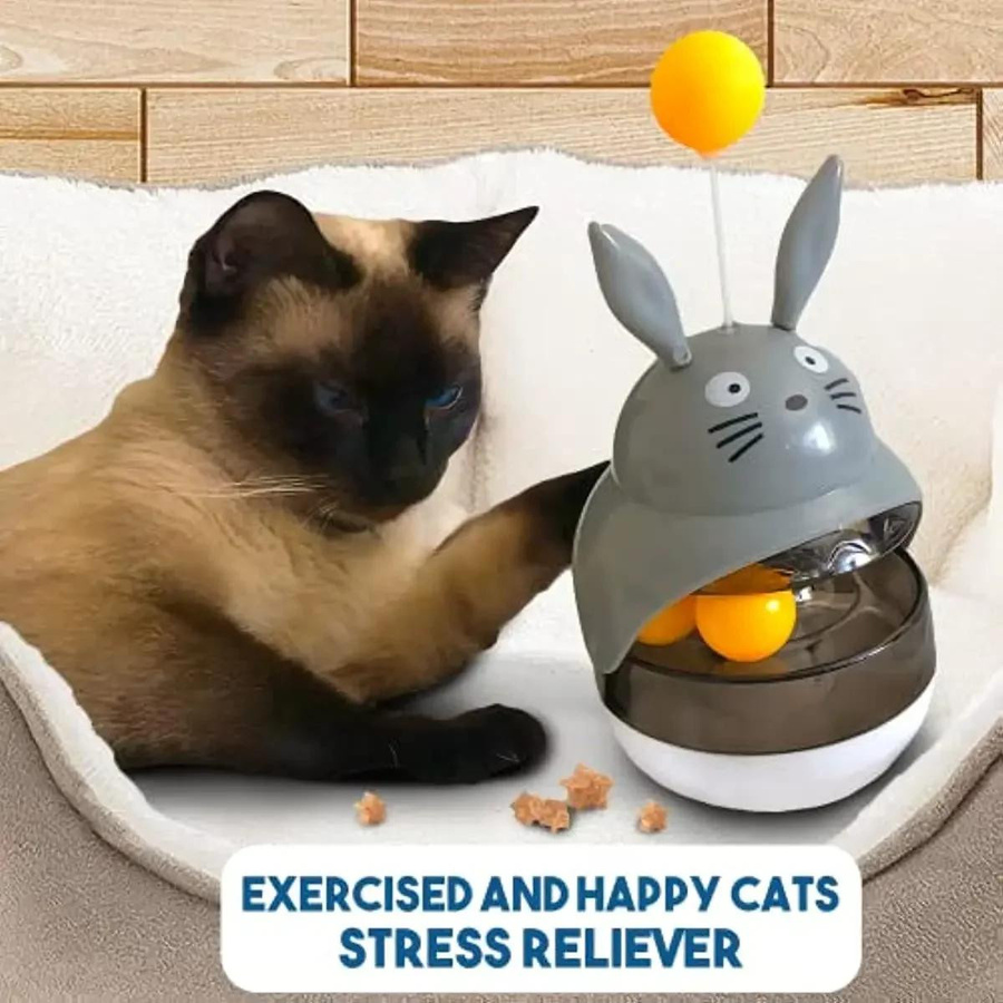 ATUBAN Interaktives Katzen-Futterspender-Spielzeug mit Glocke - Bild 3