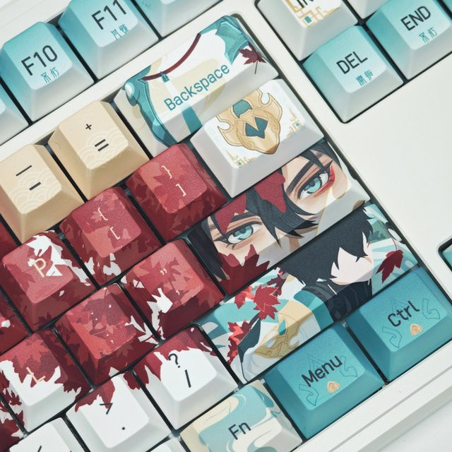 MAIMOOO Honkai Star Rail Dan Heng Tastenkappen im Cherry-Profil mit Seitengravur aus PBT für mechanische Tastaturen, Mehrfarbig - Bild 1