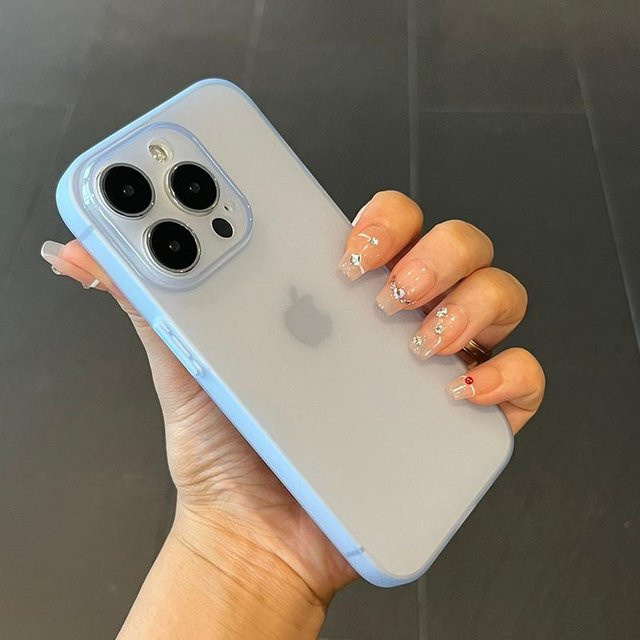 Ultradünne matte Silikon-Schutzhülle für iPhone 16 15 14 13 12 11 Pro Max Mini in Transparent Purple, 0,3 mm TPU-Rückseite - Bild 1