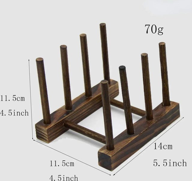Geschirrabtropfgestell aus Holz von Bestbags in Braun zur Aufbewahrung von Tellern und Tassen - Bild 1