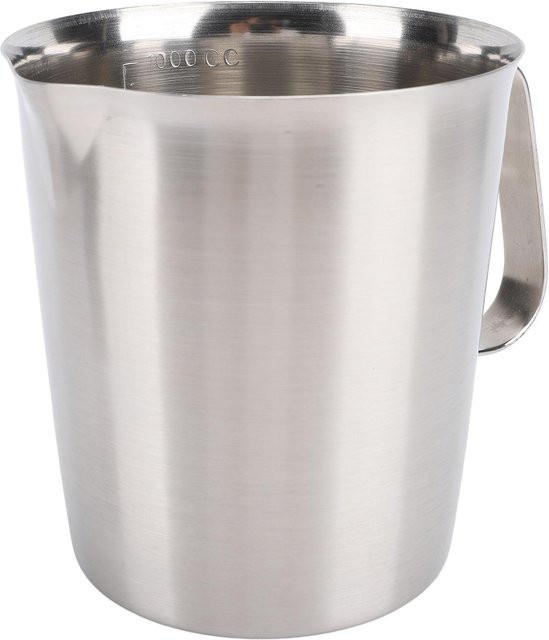 Milchaufschäumkännchen mfySpace aus 304 Edelstahl in Silber mit Markierungen und Ausguss, 1000 ml - Bild 1