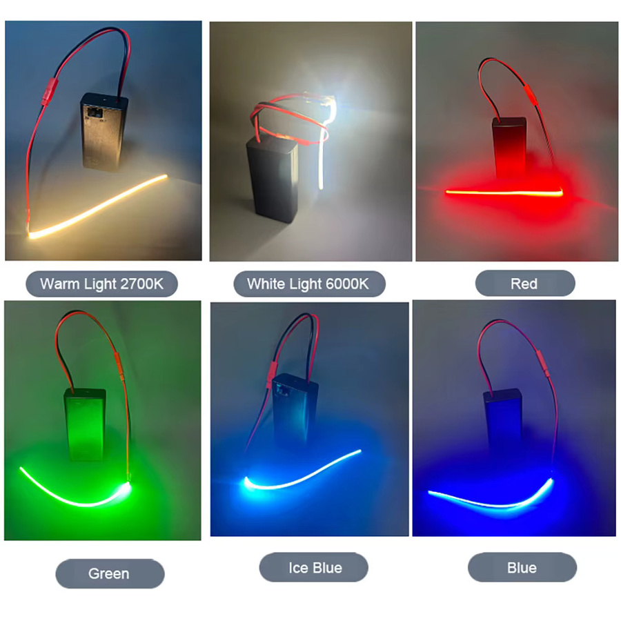 HAGAHA LED COB Filament Retro Edison Glühbirne Flexible Batterielampe in Weiß, Grün, Eisblau oder Rosa - Bild 6