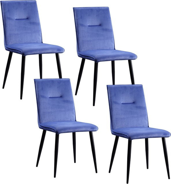 HTI-Living Stuhl Salinas in Blau mit samtiger Velvet-Oberfläche - Bild 1