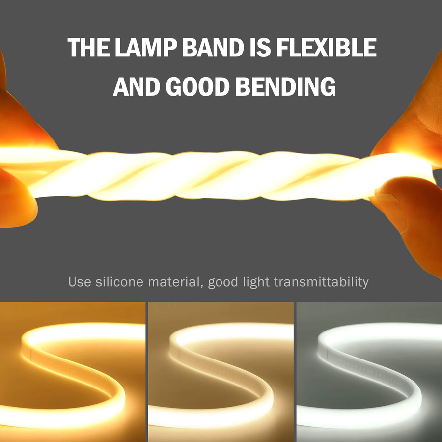HEGEHE COB-LED-Streifenlicht mit Dimmer-Stecker, IP65 wasserdicht, selbstklebend, weiß, für Küchenschränke - Bild 5