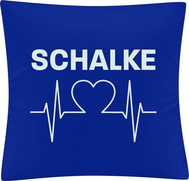 Kissenbezug multifanshop Schalke Herzschlag Design in Weiß - Bild 1