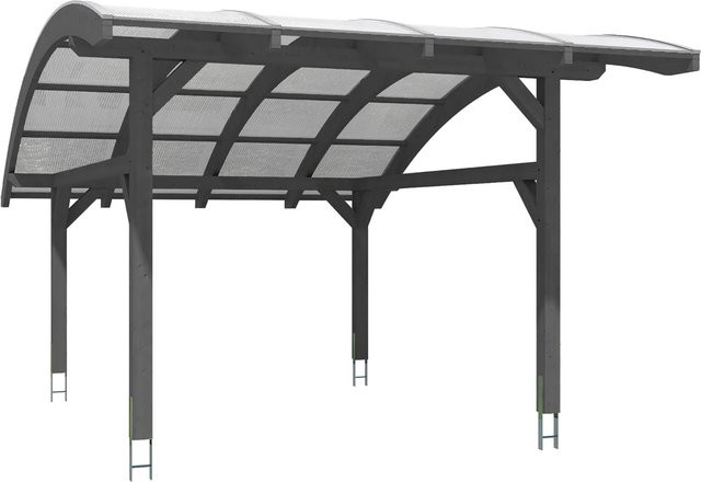 Skan Holz Carport Schwaben aus Holz mit Polycarbonat Doppelstegplatten in Grau, B: 434 cm, T: 630 cm - Bild 1